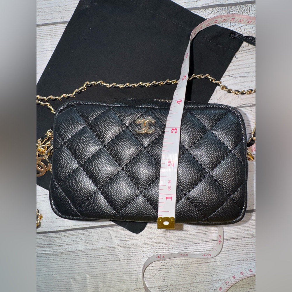 Chanel Makeup Bag crossbody purse chain CC black charm - Picture 7 of 9